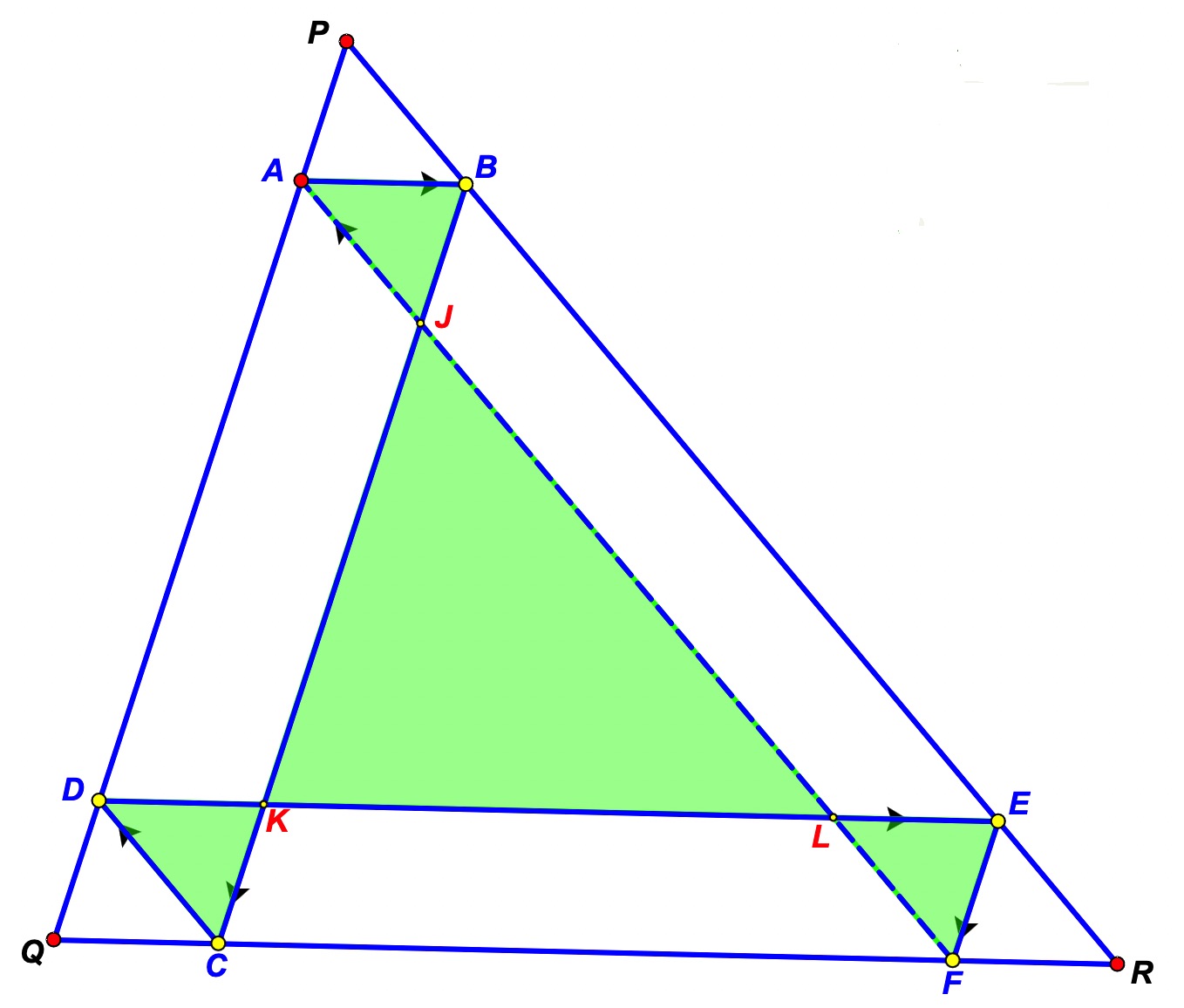 triangle lines parallel to sides